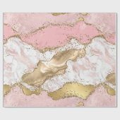 Luxuriöse Rose Gold Pink Marmordesign Geschenkpapier (Flach)