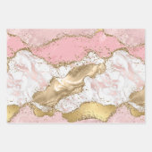 Luxuriöse Rose Gold Pink Marmordesign Geschenkpapier Set (Vorderseite 3)