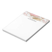Luxuriöse Rose Gold Pink Marmordesign Notizblock (Rotiert)