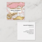 Luxuriöse Rose Gold Pink Marmordesign Quadratische Visitenkarte (Vorne/Hinten)