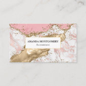 Luxuriöse Rose Gold Pink Marmordesign Visitenkarte (Vorderseite)
