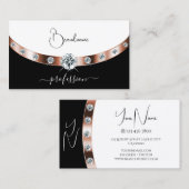 Luxuriöse Rose Gold Schwarz und Weiß mit Monogram Visitenkarte (Vorne/Hinten)