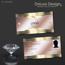 Luxuriöse Rose Gold Shiny Diamonds Logo und Foto