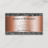Luxuriöse Rose Gold Silver Glitzer Sparkle Stars Visitenkarte (Rückseite)