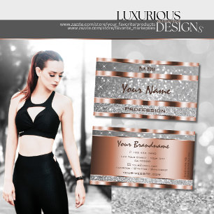 Luxuriöse Rose Gold Silver Glitzer Stars Elegant Visitenkarte