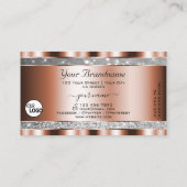 Luxuriöse Rose Gold Silver Glitzer Stars hinzufüge Visitenkarte (Rückseite)