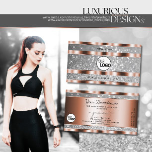 Luxuriöse Rose Gold Silver Glitzer Stars hinzufüge Visitenkarte