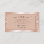 Luxuriöse Rose Gold Sparkle Diamonds mit Logo Verz Visitenkarte (Rückseite)