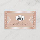 Luxuriöse Rose Gold Sparkle Diamonds mit Logo Verz Visitenkarte (Vorderseite)