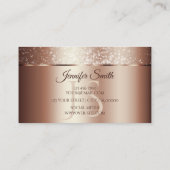 Luxuriöse Rose Gold Sparkle Glitzer und Initialen Visitenkarte (Rückseite)
