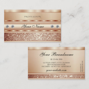 Luxuriöse Rose Gold Sparkle Glitzer Visitenkarte