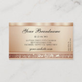 Luxuriöse Rose Gold Sparkle Glitzer Visitenkarte (Rückseite)