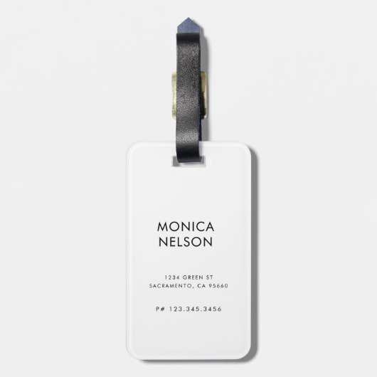 Luxuriöse Rose Gold Tufted Monogram Gepäckanhänger (Rückseite vertikal)