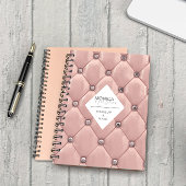 Luxuriöse Rose Gold Tufted Monogram Notizblock
