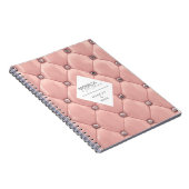 Luxuriöse Rose Gold Tufted Monogram Notizblock (Rechte Seite)