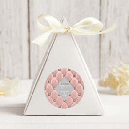 Luxuriöse Rose Gold Tufted Monogram Runder Aufkleber