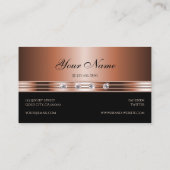 Luxuriöse Rose Gold und Schwarz mit glänzenden Dia Visitenkarte (Rückseite)