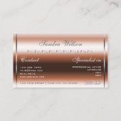 Luxuriöse Rose Gold und Silber mit 3D-Initialen Visitenkarte (Rückseite)