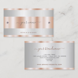 Luxuriöse Rose Gold und Silber mit Diamond Graphic Visitenkarte