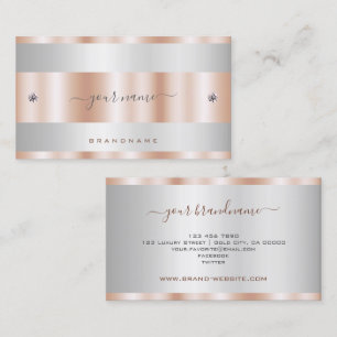 Luxuriöse Rose Gold und Silber mit Diamond Graphic Visitenkarte