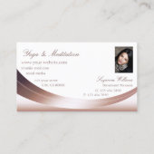 Luxuriöse Rose Gold und Weiß mit Foto Luxe Diamond Visitenkarte (Rückseite)