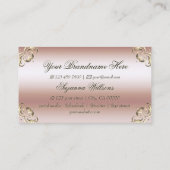 Luxuriöse Rose Gold Verziert mit Logo beeindrucken Visitenkarte (Rückseite)