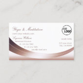 Luxuriöse Rose Gold White mit Logo und Luxe Diamon Visitenkarte (Rückseite)