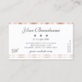 Luxuriöse Rose Gold White Sparkling Juwelen Initia Visitenkarte (Rückseite)