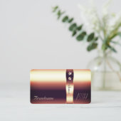 Luxuriöse Rose Golden Verziert Decor Diamonds Mono Visitenkarte (Stehend Vorderseite)
