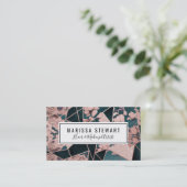 Luxuriöse Rose Goldenes Künstlerisches Muster Visitenkarte (Stehend Vorderseite)