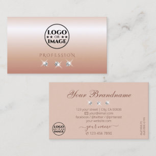 Luxuriöse Rose Korallencreme mit Logo Visitenkarte