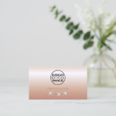 Luxuriöse Rose Korallencreme mit Logo Visitenkarte (Stehend Vorderseite)