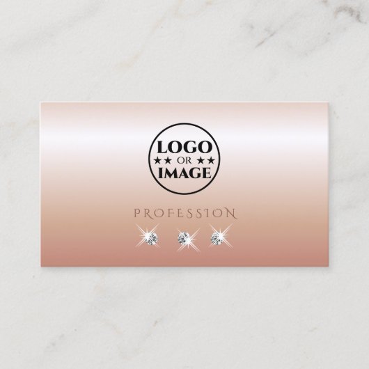 Luxuriöse Rose Korallencreme mit Logo Visitenkarte (Vorderseite)