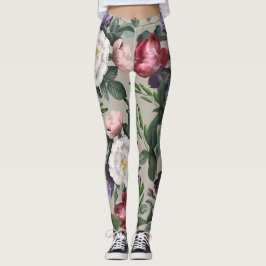 Luxuriöse Rose Muster Illustration Moderne Mode Leggings