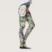 Luxuriöse Rose Muster Illustration Moderne Mode Leggings (Rechts)