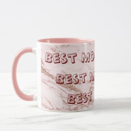 Luxuriöse Rose Rosa Glitzer Marmor anpassen Tasse (Links)