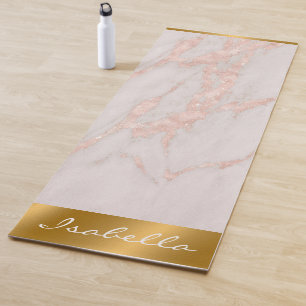 Luxuriöse Rose Rosa Rosa Glitzer Marmor Yogamatte