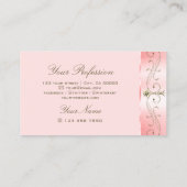 Luxuriöse Rose Rosa Verzierte Ornamente Sparkling Visitenkarte (Rückseite)