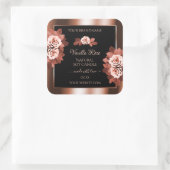 Luxuriöse Rosegold- und Black-Product-Labels-Rose Quadratischer Aufkleber (Tasche)