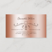 Luxuriöse Rosegolden Verziert Corner Borders mit L Visitenkarte (Rückseite)