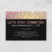 Luxuriöse Rosy Golden Sparkling Glitzer Foto Image Visitenkarte (Rückseite)