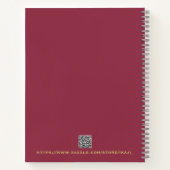 Luxuriöse Rot Solid Color Schlicht Monogram Notizblock (Rückseite)