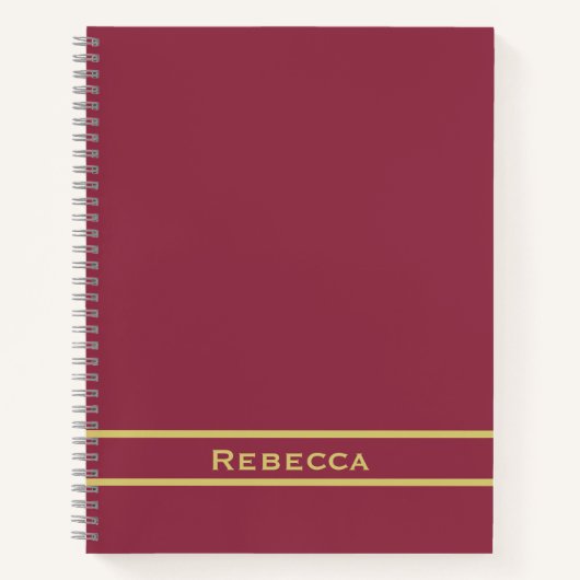 Luxuriöse Rot Solid Color Schlicht Monogram Notizblock (Vorderseite)