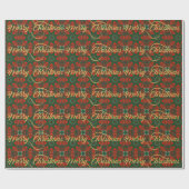 Luxuriöse Rot- und Grüne Weihnachtswrapping Papier Geschenkpapier (Flach)