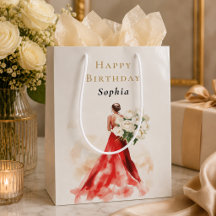 Luxuriöse rote Geschenktasche zum Geburtstag