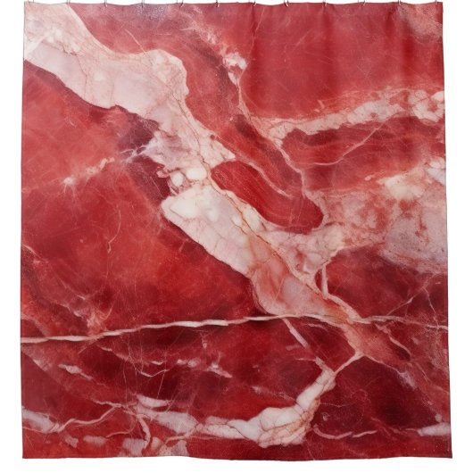 Luxuriöse rote Jaspis-Onyx-Marmorstein-Textur Duschvorhang (Vorderseite)