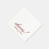 Luxuriöse rote Prost-Personalisierte Hochzeit Serviette (Ecke)