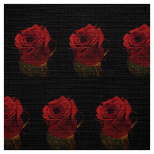 Luxuriöse Rote Rose Blumenstoffe - Romantische Ros Stoff (Muster)