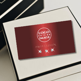 Luxuriöse Rote Rose Gold Sparkle Diamonds mit Logo Visitenkarte