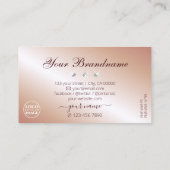 Luxuriöse Rote Rose Gold Sparkle Diamonds mit Logo Visitenkarte (Rückseite)